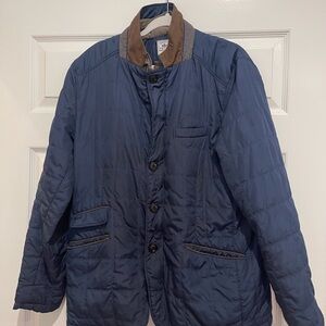Peter Millar Navy and Brown Puffer Jacket